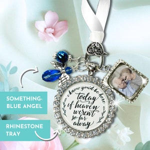 May include: A silver charm with a white background and rhinestones around the edge. The charm has the text 