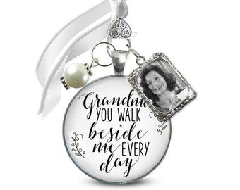 Gutsy Goodness Bridal Bouquet Charm Grandma Picture Frame Wedding Memorial Silver Finish Jewelry Bereavement Keepsake Gift For The Bride