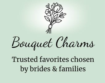 Wedding Memorial Bouquet Charm Jewelry | Honor Any Loved Ones | Meaningful Bridal Shower Gift | Something Blue Angel for Brides Wedding Day