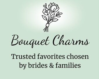 Wedding Memorial Bouquet Charm Jewelry | Honor Any Loved Ones | Meaningful Bridal Shower Gift | Something Blue Angel for Brides Wedding Day