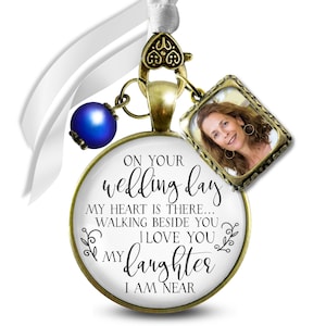 Gutsy Goodness Bouquet Charm On Your Wedding Day Mom Dad White Blue Bridal Photo Memorial Frame Bereavement Keepsake Gift For The Bride