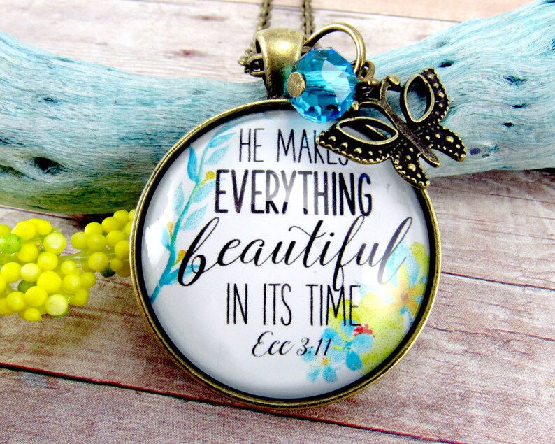 He Makes Everything Beautiful In His Time Ecc 3 11 Bible Verse Etsy