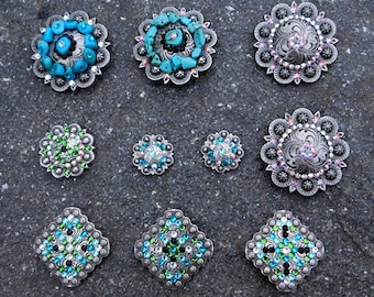 Custom Order Crystal Conchos and Buckles Barrel Racing Bling Horse Tack Swarovski Jewelry Unique One of a Kind OOAK Equestrian Western Rider