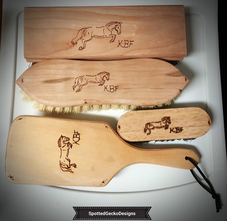 Custom Horse Brushes Grooming Personalized Horse Brush Wood Etsy