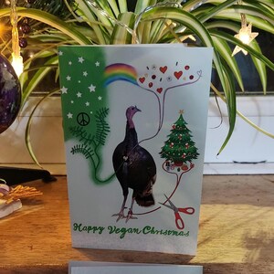 Biglietto di Natale vegano. liberate i tacchini