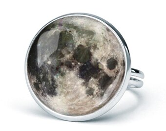 Moon Ring Celestial Jewelry Full Moon Adjustable Ring Gift for Her Minimalist