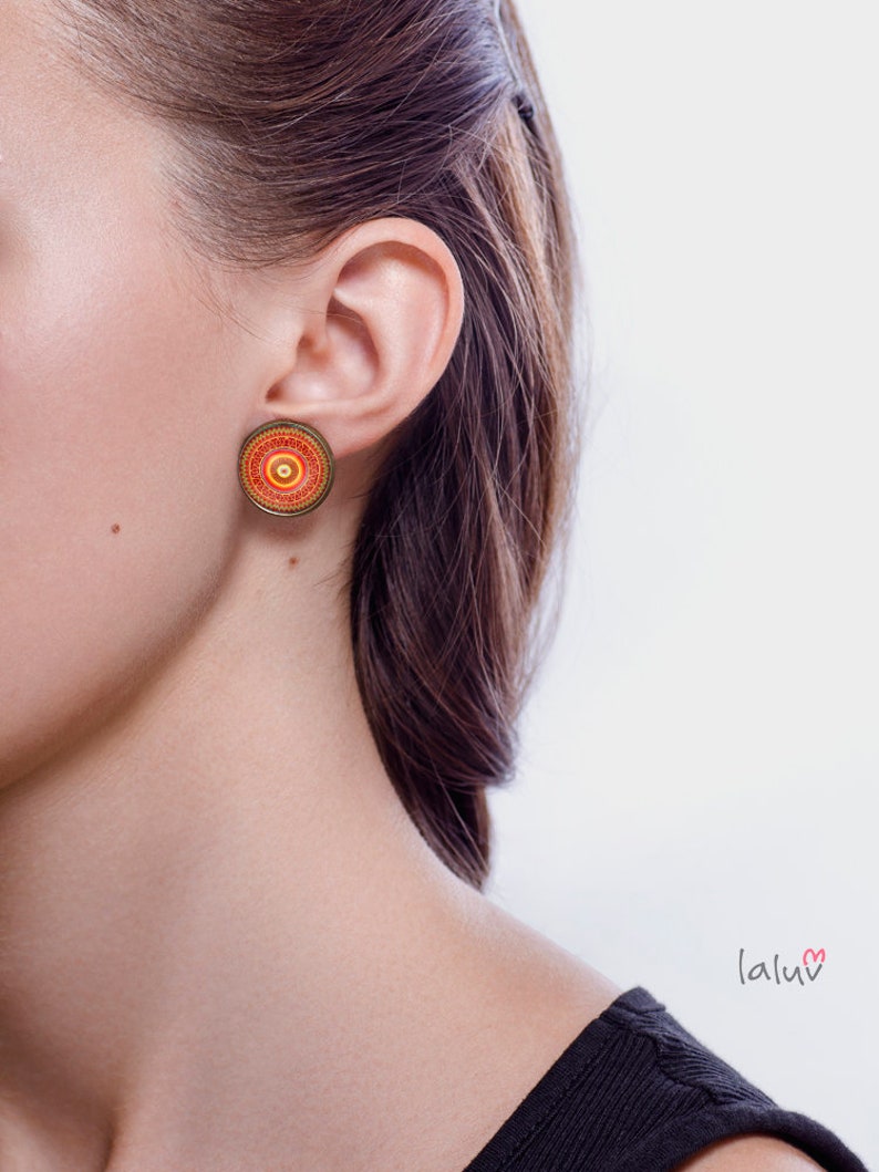 Stick earrings AZTEC MANDALA image 2