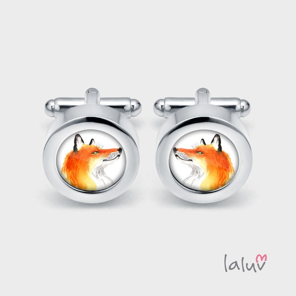 Elegant cufflinks FOX, gift for a man, wedding cufflinks, cufflinks for groom, groomsmen gift, funny cufflinks, animal cufflinks