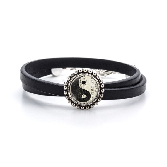 Leather Bracelet YIN YANG, Gift for Girl, for Woman, Elegant  display picture 1