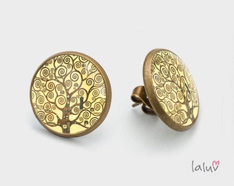 Stick Earrings Klimt Tree Of Life