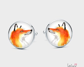 Cufflinks FOX, gift for a man, wedding cufflinks, cufflinks for groom, groomsmen gift, funny cufflinks, animal cufflinks