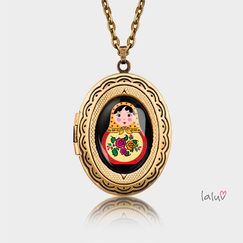 Pendentif poupée matriochka kokeshi motif japonais Asanoha bijou