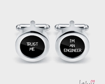 Elegant cufflinks ENGINEER, gift for a man, wedding cufflinks, cufflinks for groom, groomsmen gift, funny cufflinks