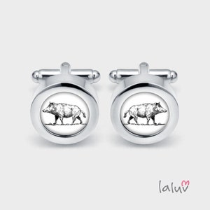 Elegant cufflinks BOAR, gift for a man, wedding cufflinks, cufflinks for groom, funny cufflinks, animal cufflinks, a gift for the hunter