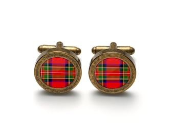 Elegante Manschettenknöpfe Scottish Karo Geschenk für Mann, Hochzeit Manschettenknöpfe, Manschettenknöpfe für Bräutigam, Groomsmen Geschenk lustige Manschettenknöpfe