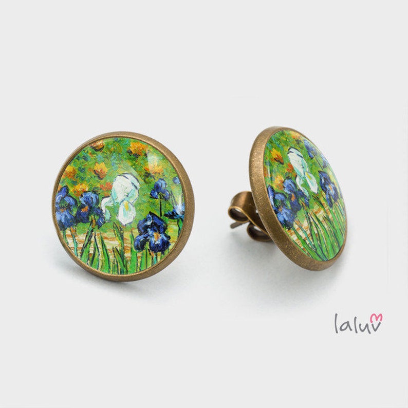 Stick earrings IRISES VAN GOGH image 1