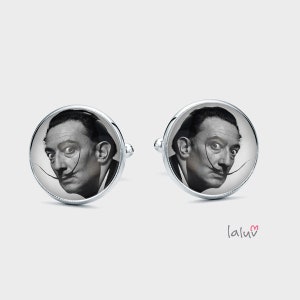 Cufflinks DALI, gift for a man, wedding cufflinks, cufflinks for groom, groomsmen gift, funny cufflinks, gift for the artist image 1