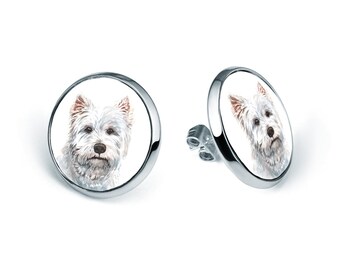 Stick earrings West Highland White Terrier