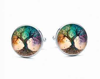 Cufflinks TREE OF LIFE gift for him for wedding present for husband