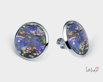 Stick earrings WATER LILIES