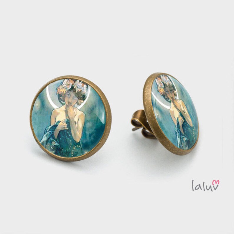 Stick earrings MOON A.MUCHA image 1