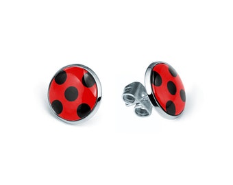 Mini stick earrings Ladybug