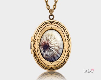 Locket Medallion oval DANDELION