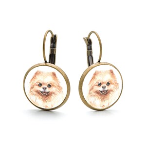 Drop earrings POMERIANIAN spitz