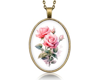 Romantic locket with Rose gift for mom girlfriend wife nostalgic