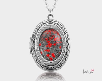 Locket Medallion oval POPPY FIELD