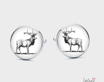 Cufflinks DEER, gift for a man, wedding cufflinks, cufflinks for groom, funny cufflinks, animal cufflinks, a gift for the hunter