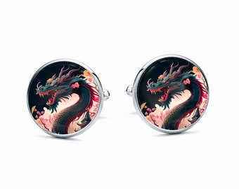 Cufflinks CHINESE DRAGON for gift wedding cufflinks for him