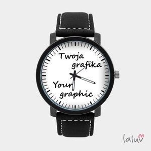 Men's watch WITH YOUR GRAPHIC black strap image 1