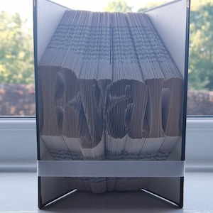 Personnalisation de luxe personnalisée n'importe quel mot/nom d'art de livre plié... ami, couple, maman, papa, anniversaire, Noël, cadeau de mariage