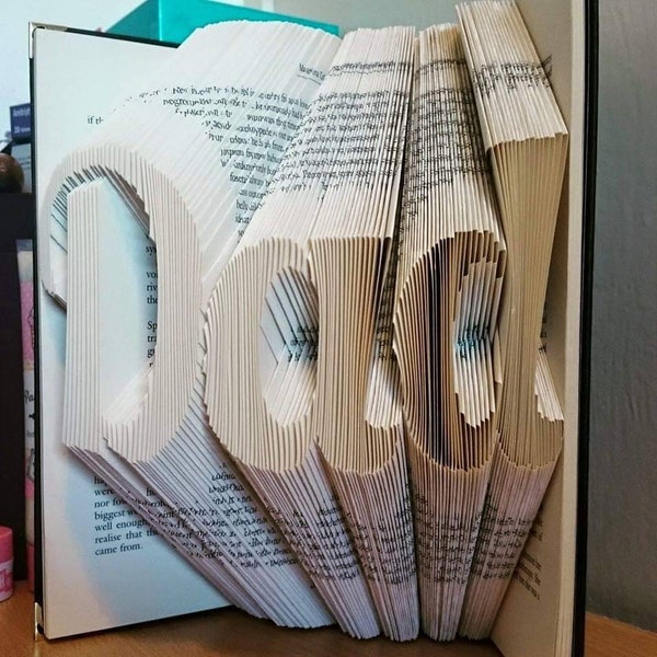Father's day folded book art gift. Dad, handmade unique present
