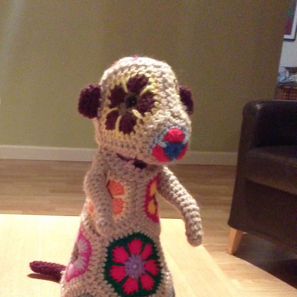 Mia the colourful crochet Meerkat PDF Pattern