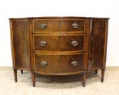 Antique Federal Style Inlaid Mahogany Sideboard Buffet Cabinet