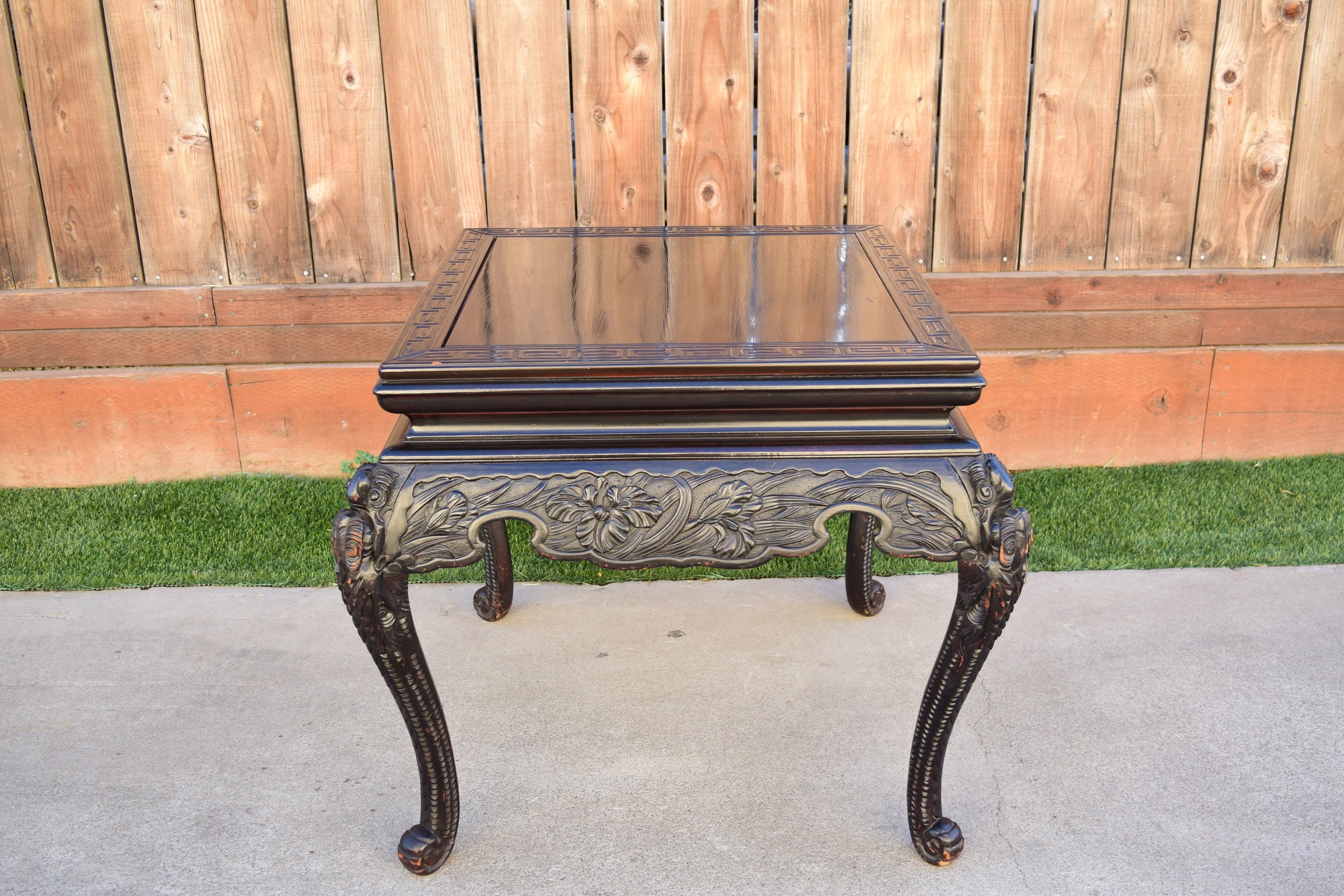 Antique Hand Carved Japanese Style Period Table/Card Table Etsy