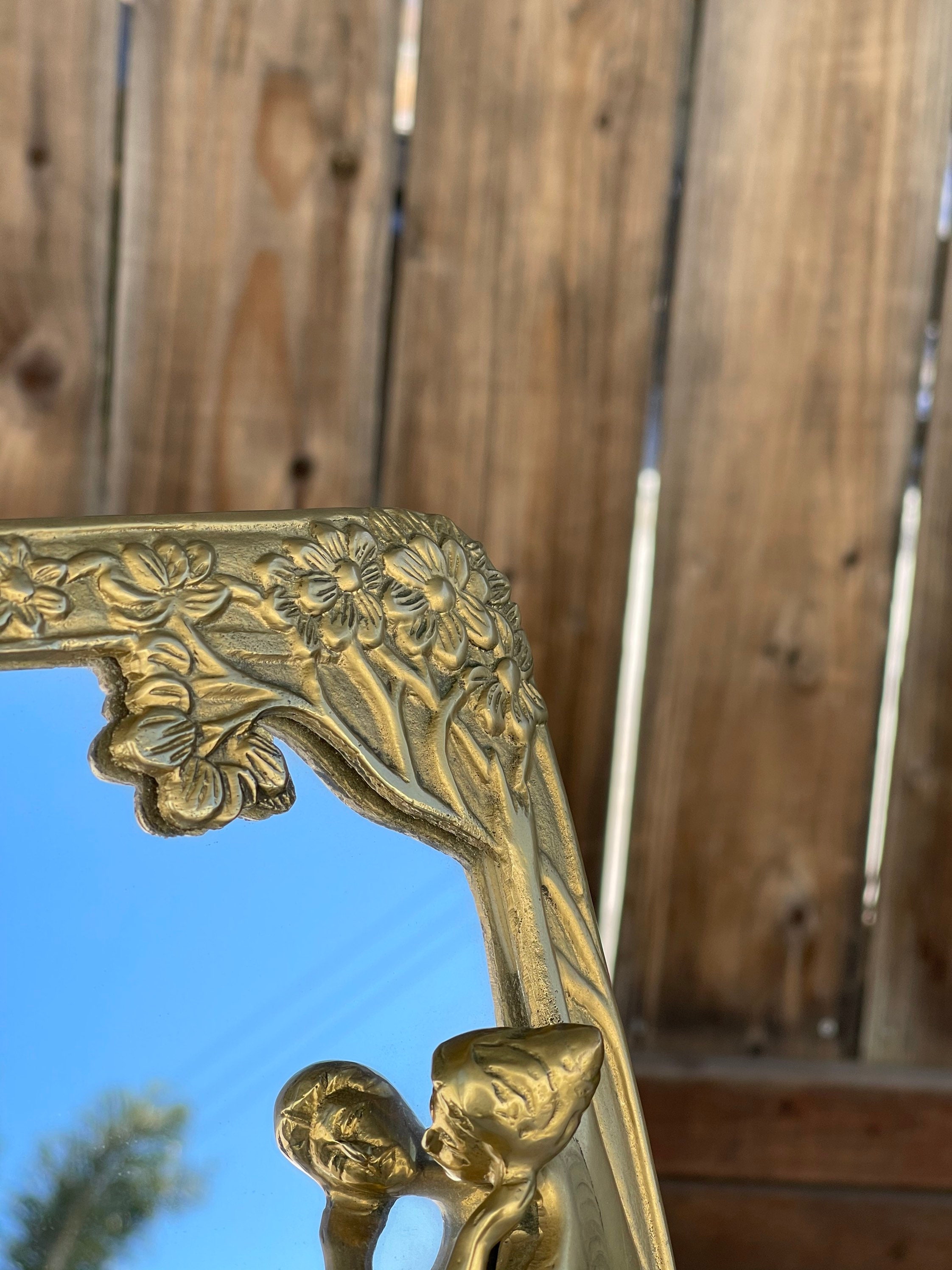 Vintage Brass Art Nouveau Style Brass lady by the Lake Mirror -  Canada