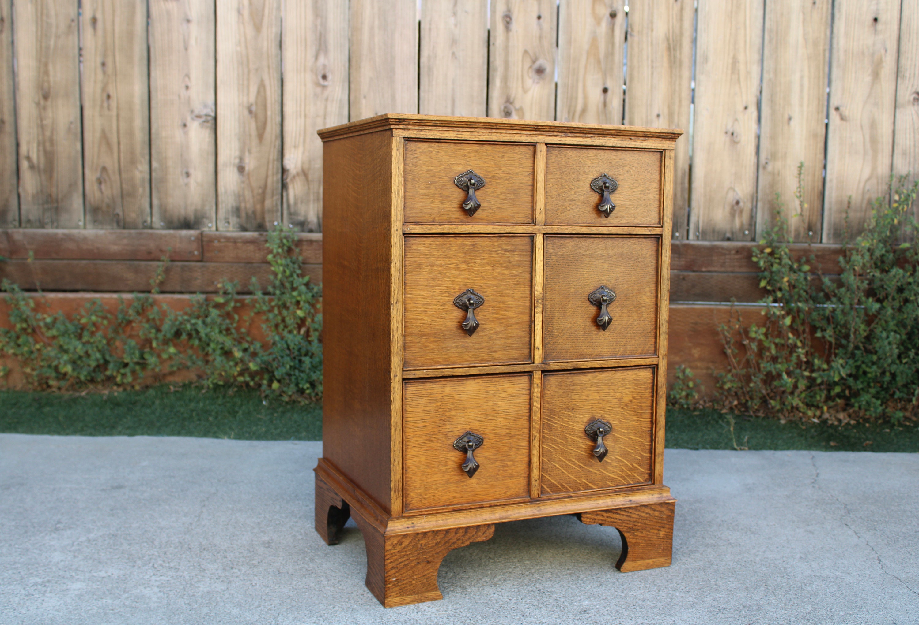 Antique Apothecary Oak Nightstand End Table Side Table Etsy
