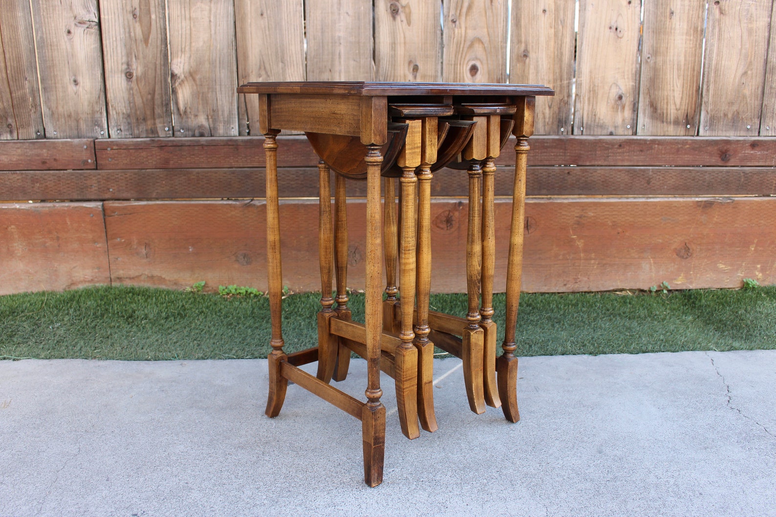 Vintage Brandt Wood Nesting Tables Etsy