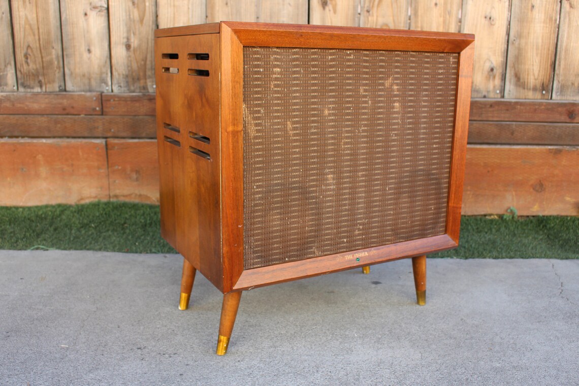 Mid Century Record Player Tocadiscos Gabinete estéreo | Etsy