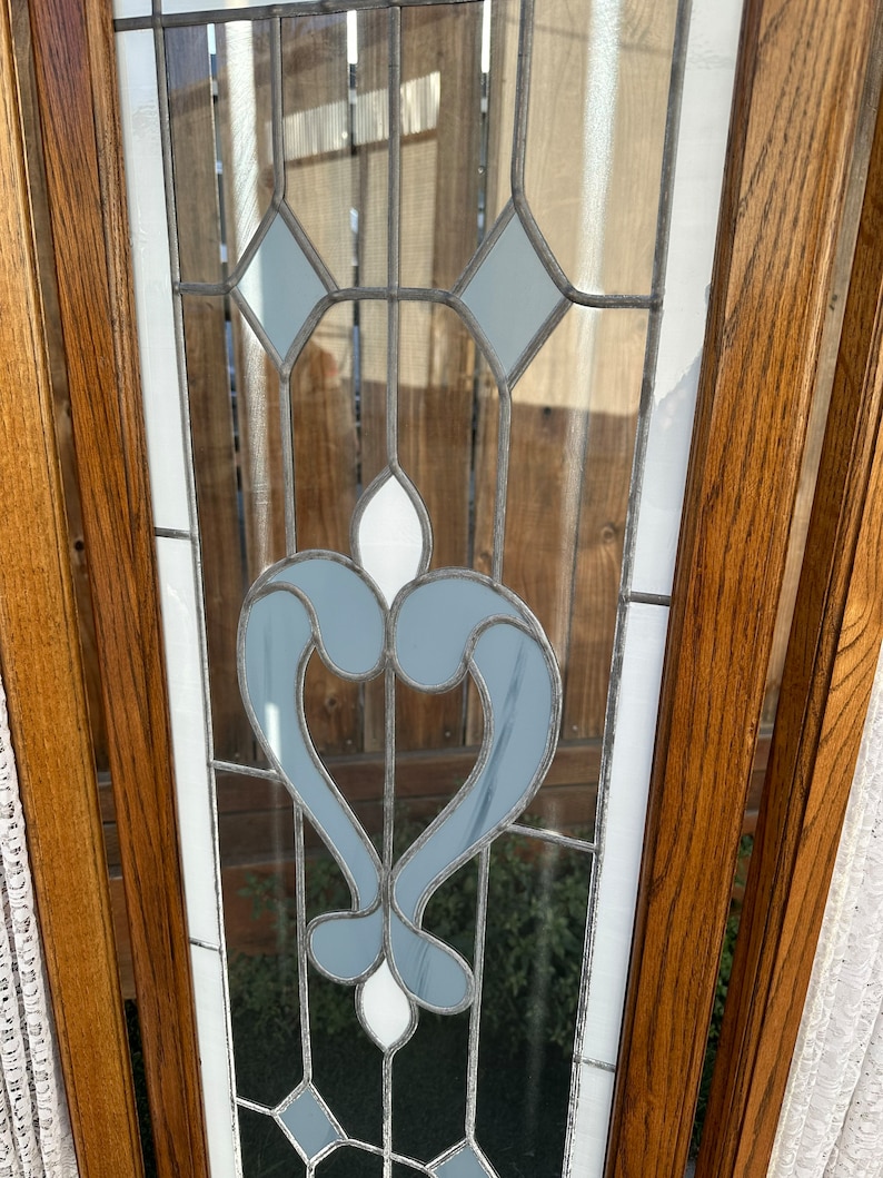 Vintage 3 Panel Stained Glass Room Divider Privacy Screen Etsy