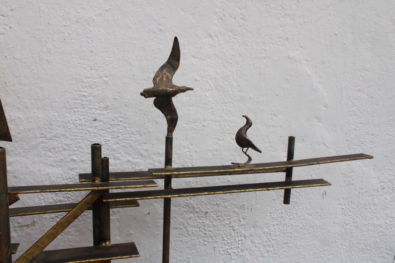 Mid Century Metal Wall Art Sculpture by Curtis Jere C Jere Etsy