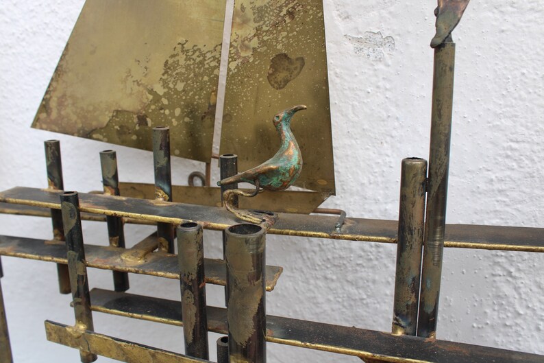 Mid Century Metal Wall Art Sculpture by Curtis Jere C Jere Etsy