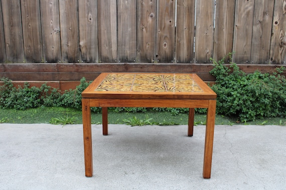 Vintage Mid Century Tile Top Coffee Table End Table Side Table - Etsy
