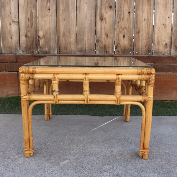 Rattan Side Table Etsy