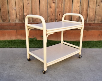 Vintage Wood Bamboo Bar/Tea Cart