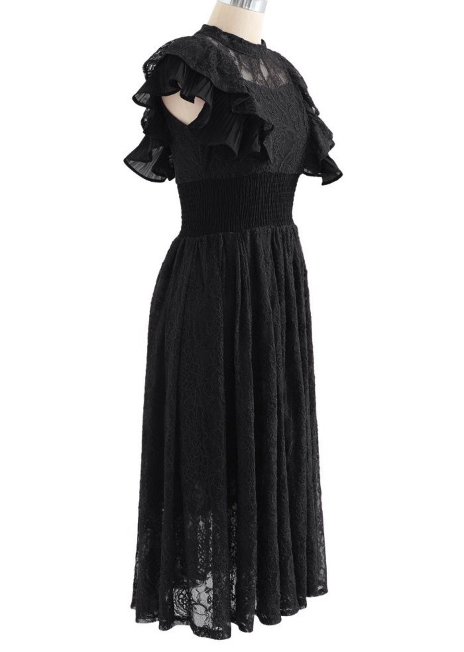 Wednesday Addams Raven Dance Black Lace Dress jenna Ortega - Etsy New ...