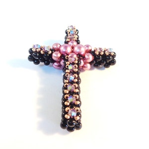 Beaded Cross Patterns Beaded Cross Ornament Beaded Christmas Ornament Patterns Beading Patterns and Tutorials Encrusted Cross image 3